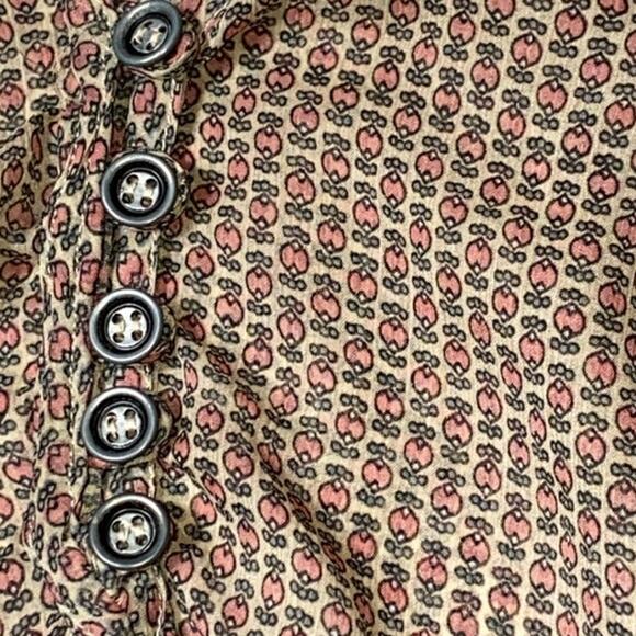 Sheer Top Bohemian cottage core Gauzy Boho Country Poncho Baggy Peach Print Clay - Picture 3 of 10